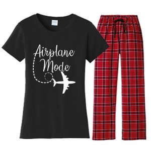 Airplane Mode Traveling Vacation Traveler Adventure Long Sleeve Women's Flannel Pajama Set