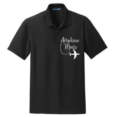 Airplane Mode Traveling Vacation Traveler Adventure Long Sleeve Dry Zone Grid Polo