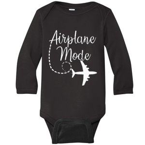 Airplane Mode Traveling Vacation Traveler Adventure Long Sleeve Baby Long Sleeve Bodysuit