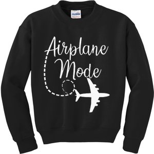 Airplane Mode Traveling Vacation Traveler Adventure Long Sleeve Kids Sweatshirt