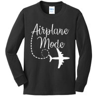 Airplane Mode Traveling Vacation Traveler Adventure Long Sleeve Kids Long Sleeve Shirt