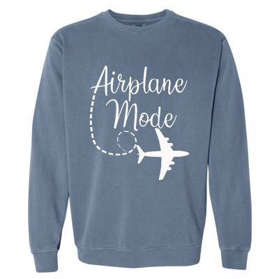 Airplane Mode Traveling Vacation Traveler Adventure Long Sleeve Garment-Dyed Sweatshirt