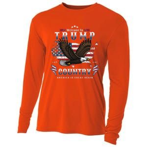 American Made Trump Merchandise Flag Trump 45 47 Cooling Performance Long Sleeve Crew