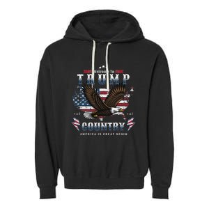 American Made Trump Merchandise Flag Trump 45 47 Garment-Dyed Fleece Hoodie