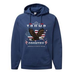 American Made Trump Merchandise Flag Trump 45 47 Performance Fleece Hoodie