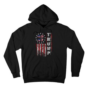 American Made Trump Merchandise Flag Trump 45 47 Trump 2025 Hoodie