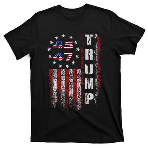 American Made Trump Merchandise Flag Trump 45 47 Trump 2025 T-Shirt