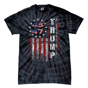 American Made Trump Merchandise Flag Trump 45 47 Trump 2025 Tie-Dye T-Shirt