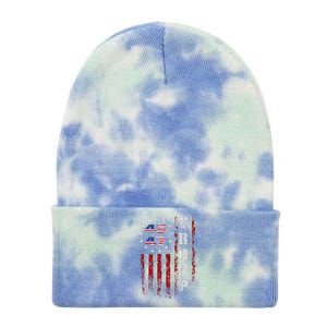 American Made Trump Merchandise Flag Trump 45 47 Trump 2025 Tie Dye 12in Knit Beanie