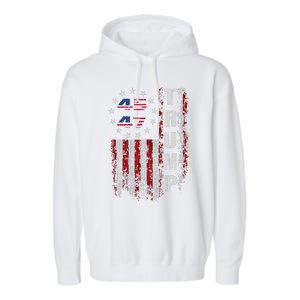 American Made Trump Merchandise Flag Trump 45 47 Trump 2025 Garment-Dyed Fleece Hoodie