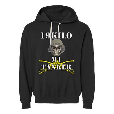 Army M1 Tanker Mos 19k Abrams Crewman Skull Version Garment-Dyed Fleece Hoodie