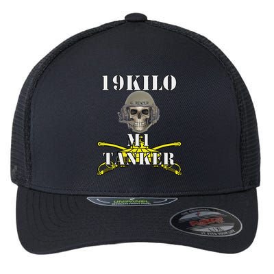 Army M1 Tanker Mos 19k Abrams Crewman Skull Version Flexfit Unipanel Trucker Cap