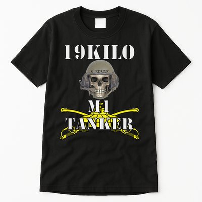Army M1 Tanker Mos 19k Abrams Crewman Skull Version Tall T-Shirt