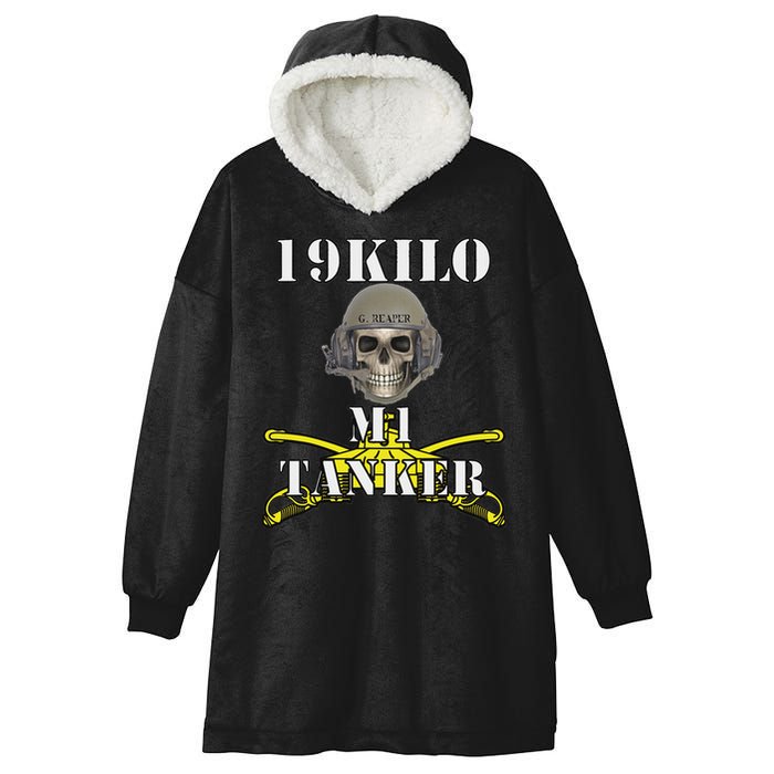 Army M1 Tanker Mos 19k Abrams Crewman Skull Version Hooded Wearable Blanket
