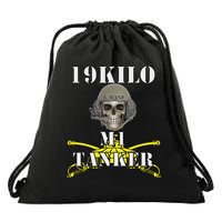 Army M1 Tanker Mos 19k Abrams Crewman Skull Version Drawstring Bag