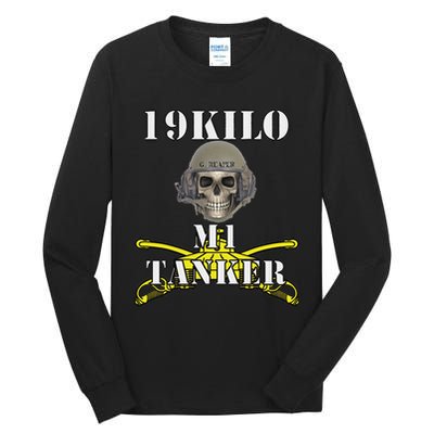 Army M1 Tanker Mos 19k Abrams Crewman Skull Version Tall Long Sleeve T-Shirt