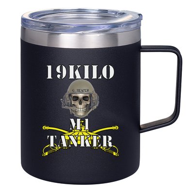 Army M1 Tanker Mos 19k Abrams Crewman Skull Version 12oz Stainless Steel Coffee Mug