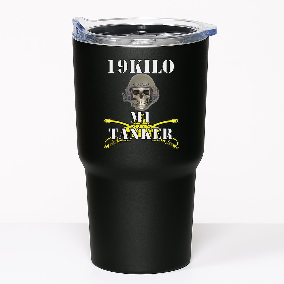 Army M1 Tanker Mos 19k Abrams Crewman Skull Version Tumbler