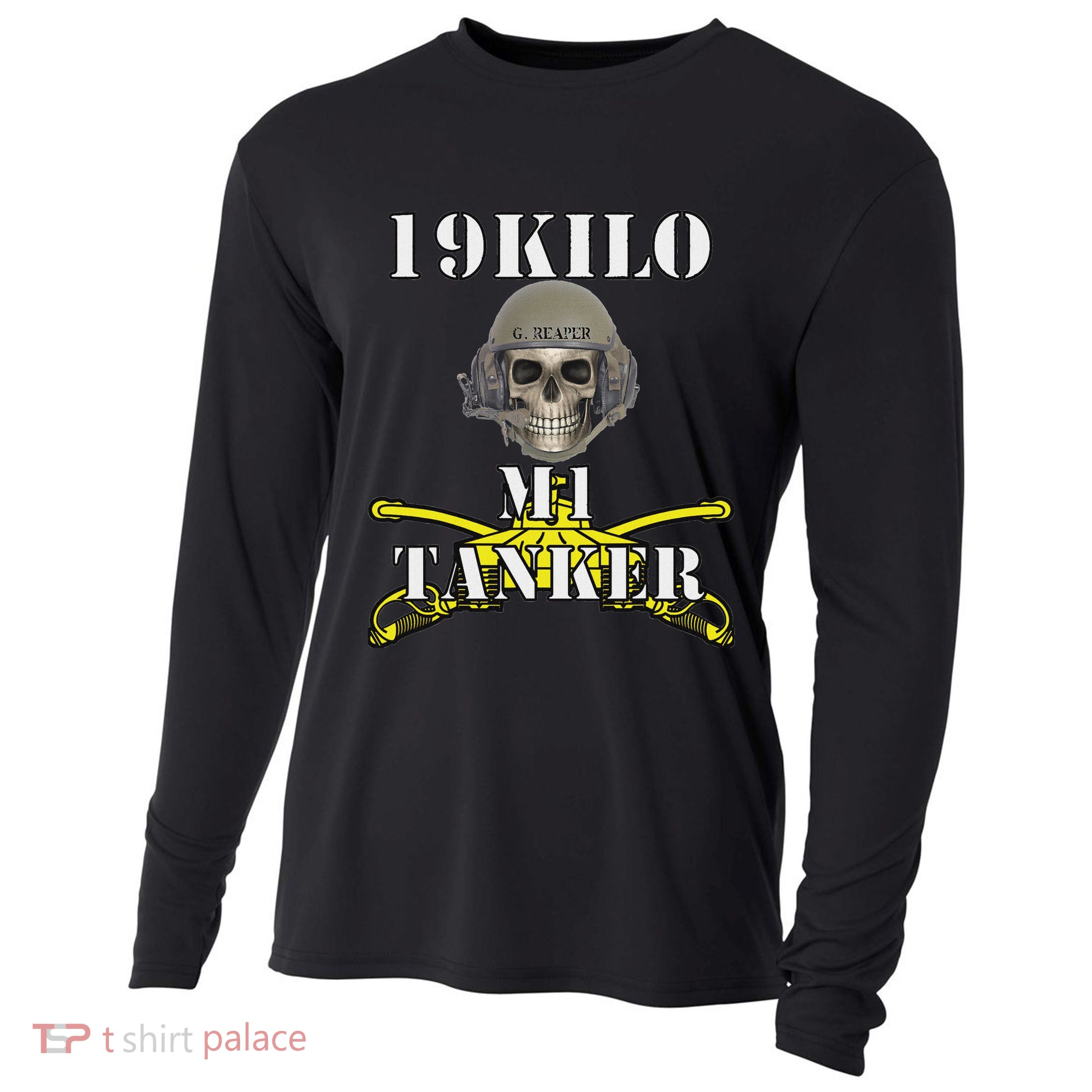 Army M1 Tanker Mos 19k Abrams Crewman Skull Version Cooling Performance Long Sleeve Crew