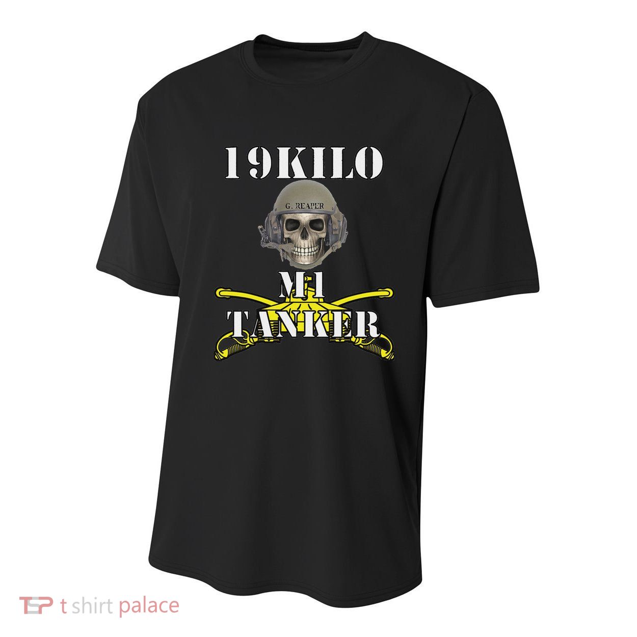 Army M1 Tanker Mos 19k Abrams Crewman Skull Version Youth Performance Sprint T-Shirt