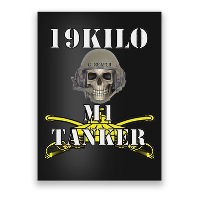 Army M1 Tanker Mos 19k Abrams Crewman Skull Version Poster