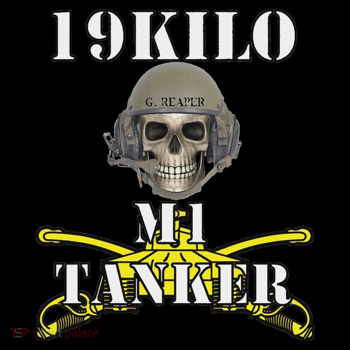 Army M1 Tanker Mos 19k Abrams Crewman Skull Version Tank Top