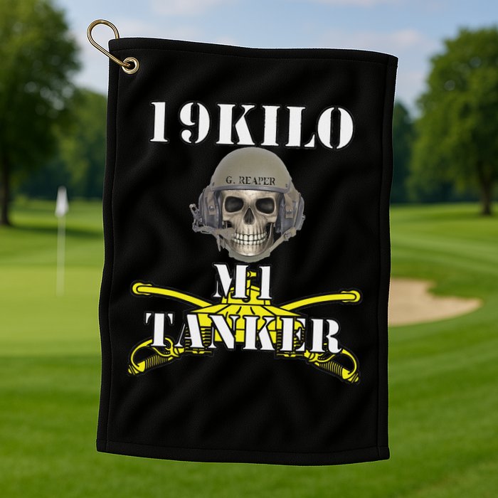 Army M1 Tanker Mos 19k Abrams Crewman Skull Version Golf Towel