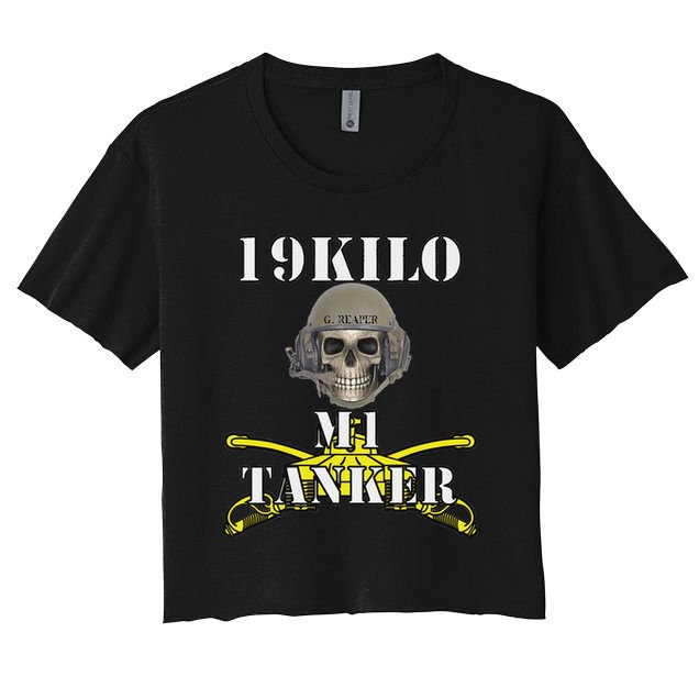 Army M1 Tanker Mos 19k Abrams Crewman Skull Version Crop Top
