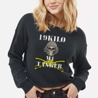 Army M1 Tanker Mos 19k Abrams Crewman Skull Version Cropped Pullover Crew
