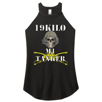 Army M1 Tanker Mos 19k Abrams Crewman Skull Version Women's Perfect Tri Rocker Tank