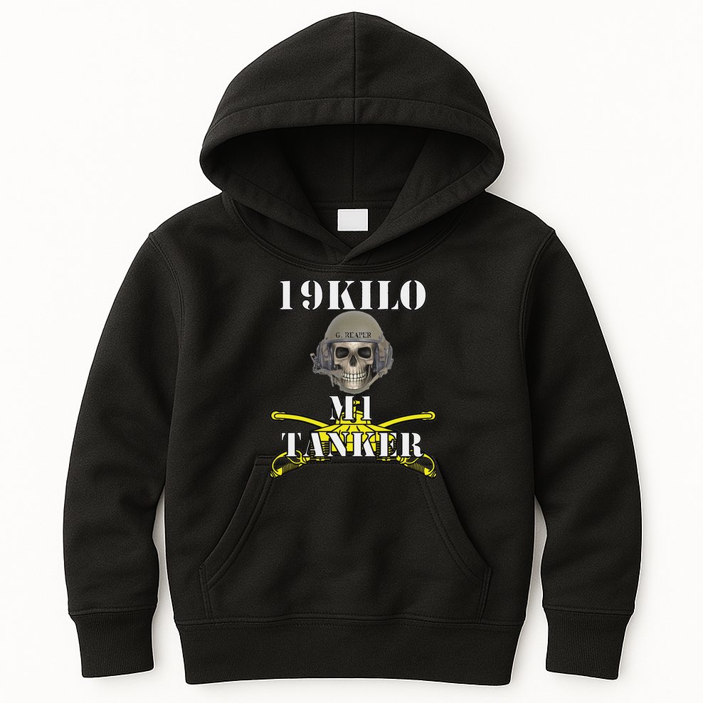 Army M1 Tanker Mos 19k Abrams Crewman Skull Version Kids Hoodie
