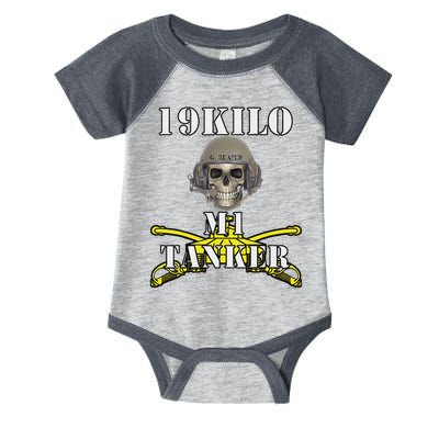 Army M1 Tanker Mos 19k Abrams Crewman Skull Version Infant Baby Jersey Bodysuit