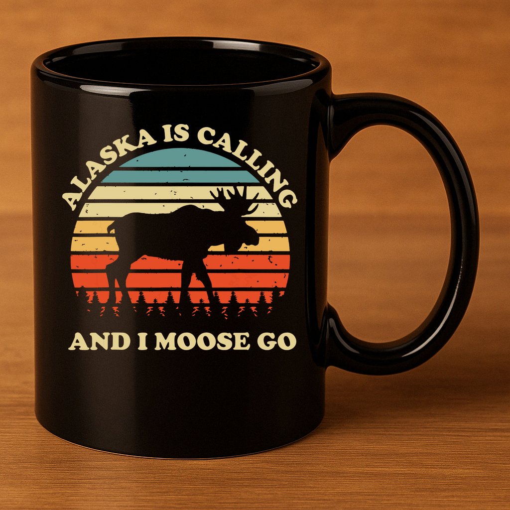 Alaska Moose Tourist Travel Funny 11oz C Handle Ceramic Mug