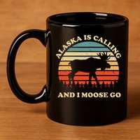 Alaska Moose Tourist Travel Funny 11oz C Handle Ceramic Mug
