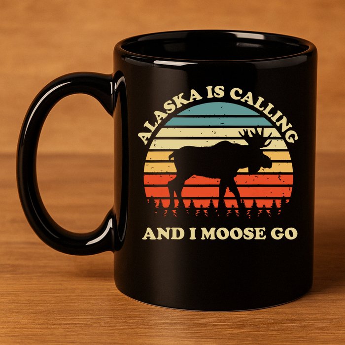Alaska Moose Tourist Travel Funny 11oz C Handle Ceramic Mug