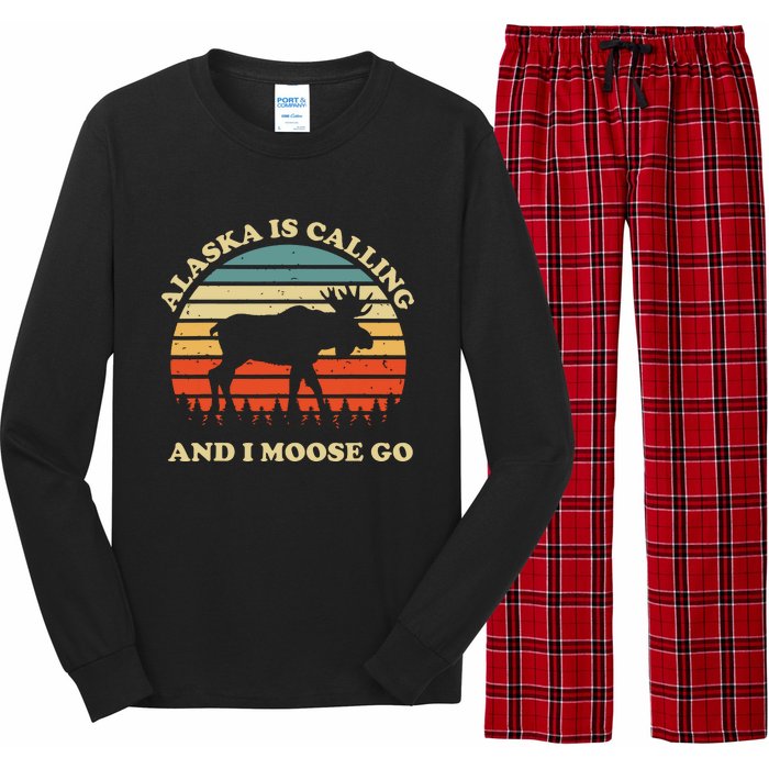 Alaska Moose Tourist Travel Funny Long Sleeve Pajama Set