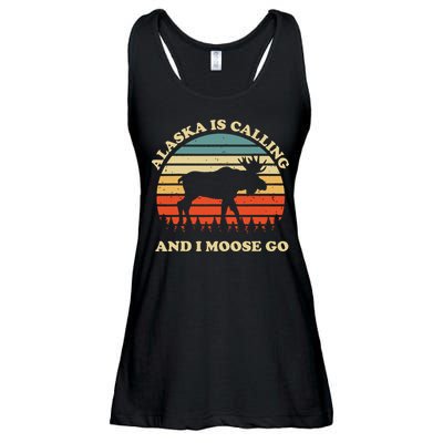 Alaska Moose Tourist Travel Funny Ladies Essential Flowy Tank