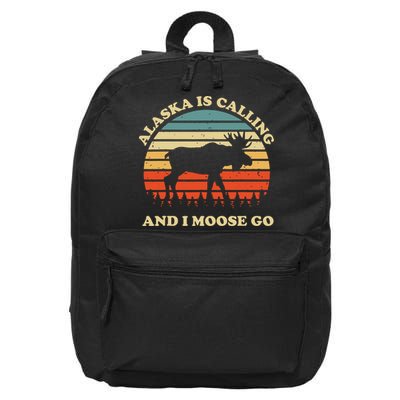 Alaska Moose Tourist Travel Funny 16 in Basic Backpack