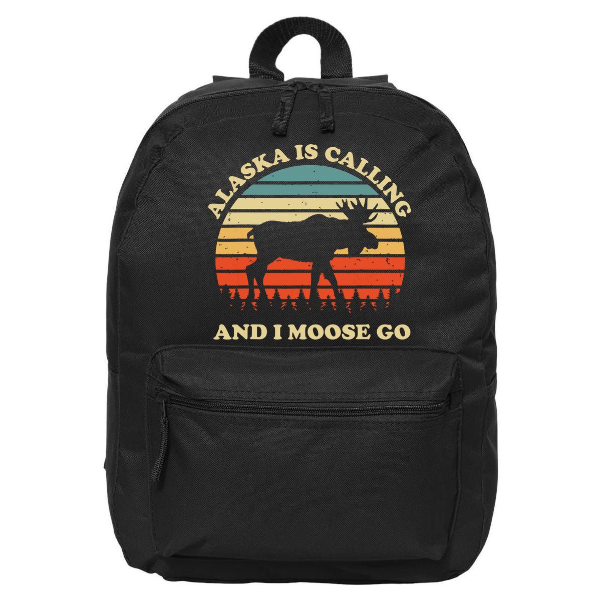 Alaska Moose Tourist Travel Funny 16 in Basic Backpack