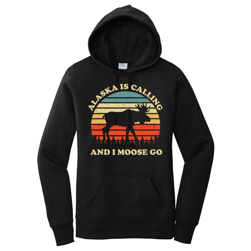Alaska Moose Tourist Travel Funny Women's Pullover Hoodie