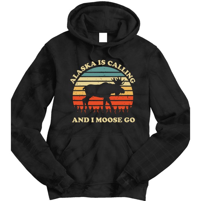 Alaska Moose Tourist Travel Funny Tie Dye Hoodie