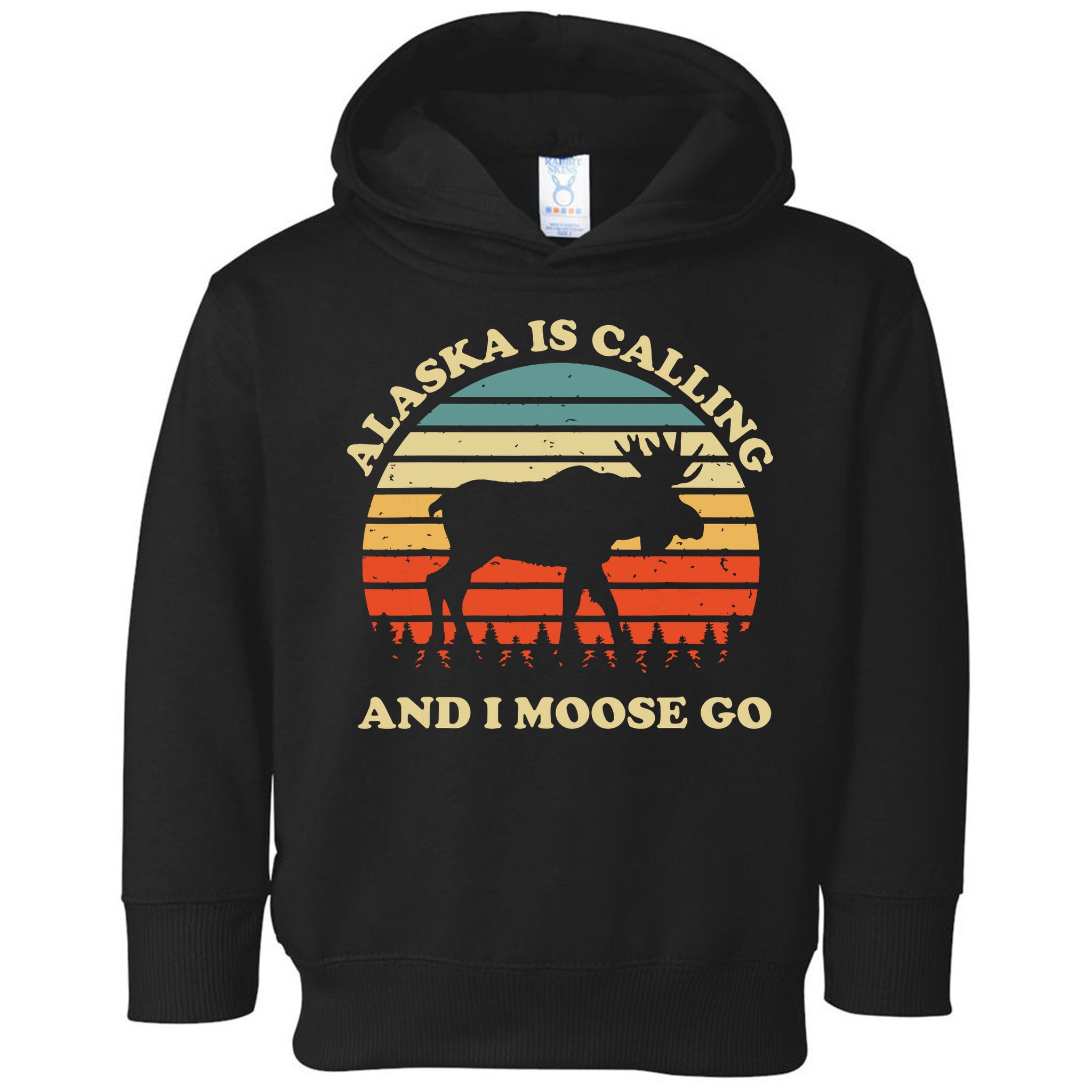 Alaska Moose Tourist Travel Funny Toddler Hoodie