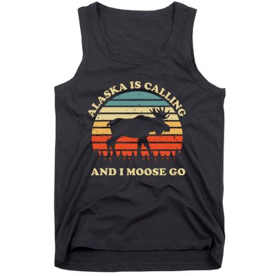 Alaska Moose Tourist Travel Funny Tank Top