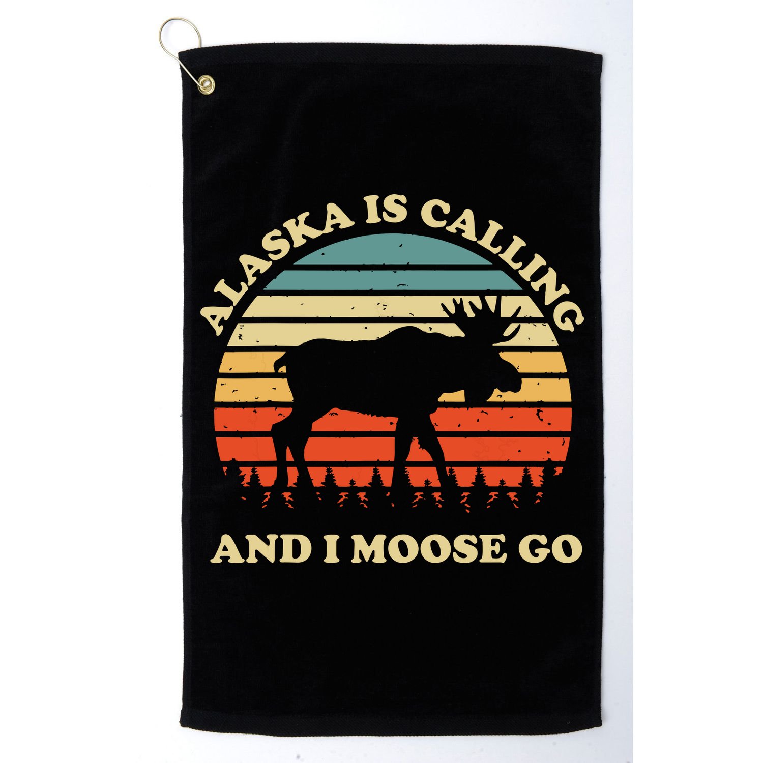 Alaska Moose Tourist Travel Funny Golf Towel