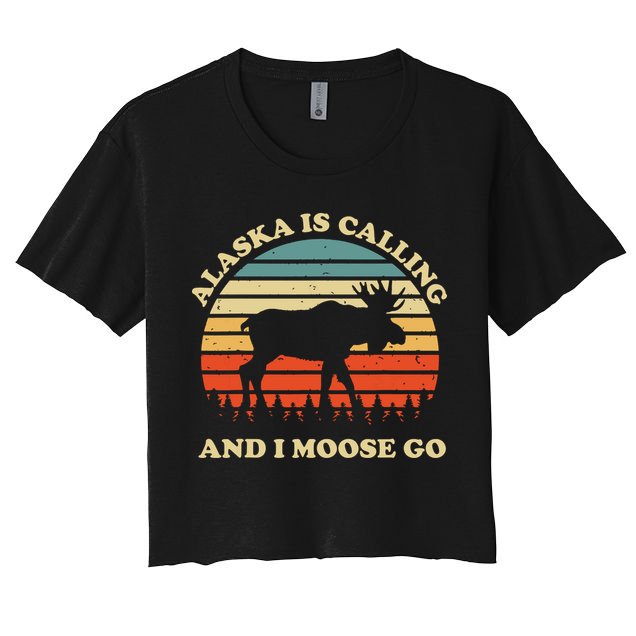 Alaska Moose Tourist Travel Funny Crop Top