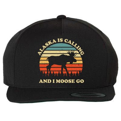 Alaska Moose Tourist Travel Funny Wool Snapback Cap