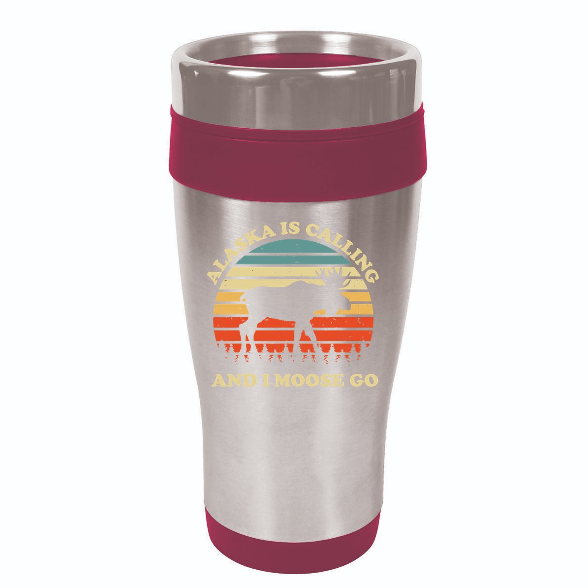 Alaska Moose Tourist Travel Funny 16oz Travel Tumbler