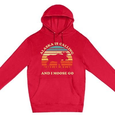 Alaska Moose Tourist Travel Funny Premium Pullover Hoodie