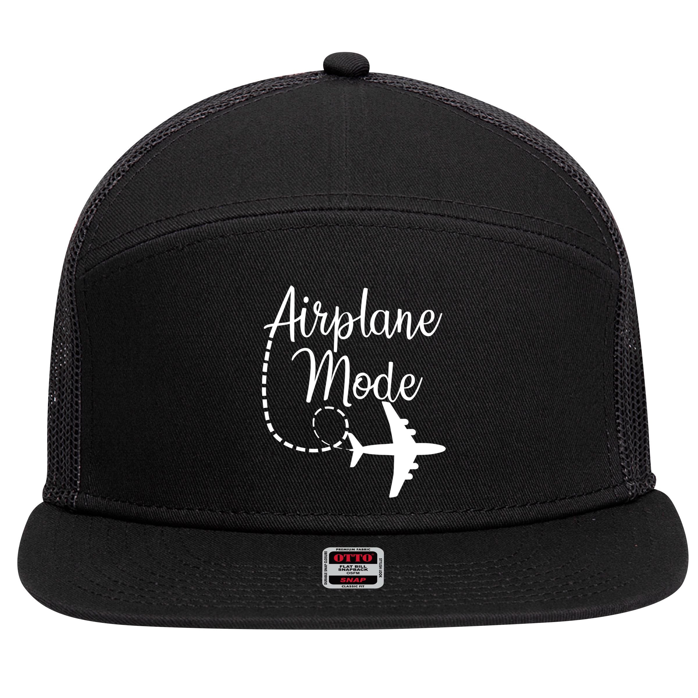 Airplane Mode Traveling Vacation Funny Gift For Traveler Adventure Gift 7 Panel Mesh Trucker Snapback Hat
