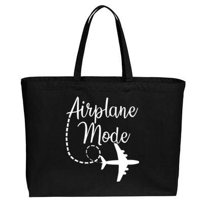 Airplane Mode Traveling Vacation Funny Gift For Traveler Adventure Gift Cotton Canvas Jumbo Tote